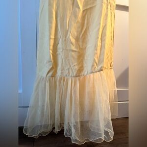 Vintage April Cornell Butter Yellow Maxi dress with tule summer dress wedding